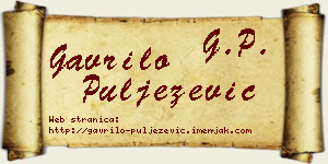 Gavrilo Puljezević vizit kartica